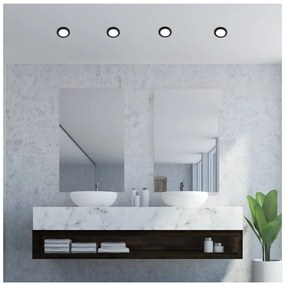 RABALUX Kúpeľňové stropné LED osvetlenie COCO, 3W, denná biela, 8,5cm, okrúhle, čierne