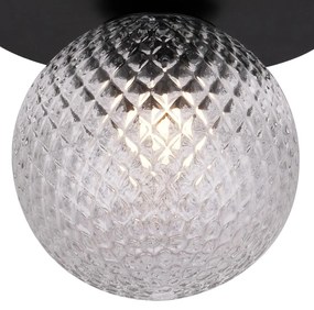 Čierne stropné svietidlo SULION Musa, ø 14 cm