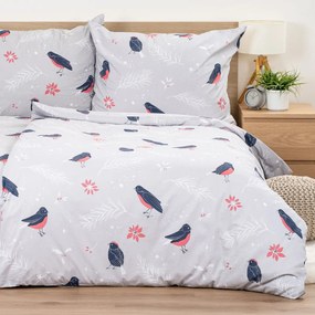 4Home Bavlnené obliečky Winter Robin, 140 x 220 cm, 70 x 90 cm