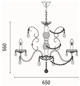 Luster na reťazi 6xE14/15W/230V