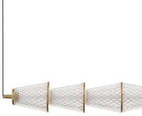 LED Luster na lanku SANSA LED/11W/230V zlatá/číra