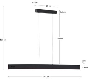 Matne čierne LED stropné svietidlo 5.5x101 cm Boadella – Kave Home