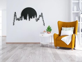 drevko Dekorácia na stenu Slnko nad lesom Rozmer obrazu: 26 x 44,5 cm, Farba dekorácie: Čierna