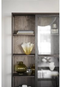 Hnedá vitrína v dekore duba s posuvnými dverami 100x203 cm Hazelton – Rowico