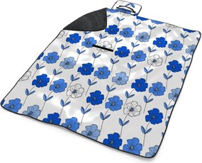 Sablio Plážová deka Modré kvetiny: 200x140 cm