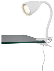 Biela stolová lampa s klipom (výška 20 cm) Wanda – Trio