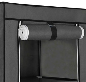 Prenosná látková skriňa, šatník CLOSET, 150x175x45cm, šedá SongmicsHome