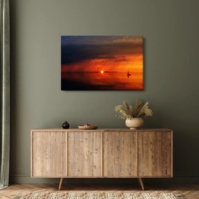 Obraz západu slnka s plachetnicou (90x60 cm)