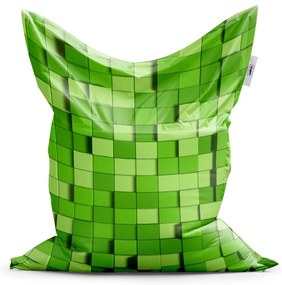 Sedací vak Classic Green Blocks 3D - detský, zelená