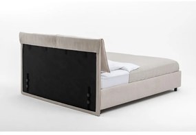 Béžová čalúnená dvojlôžková posteľ s úložným priestorom s roštom 160x200 cm Myra Pillow – Bonami Selection