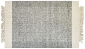 Vlnený koberec 140 x 200 cm sivá/krémová biela TATLISU Beliani