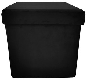 Skládací taburet s úložným prostorem PERFECT 30x30 cm černý