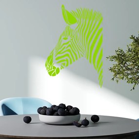 Veselá Stena Samolepka Hlava zebry Farba: zelená, Veľkosť: 100 x 69 cm