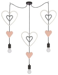 Detský luster na lankách TRIO 3xE27/20W/230V ružová/biela/šedá