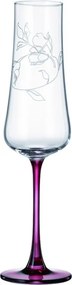 BOHEMIA IDUNA RED FOOT POHÁR NA ŠAMPANSKÉ 250ML SADA 6KS