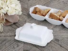 Porcelánová maslienka s čipkou Provence lace - 20*13*8cm