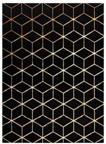 Koberec GLOSS 409C 86 3D kocka glamour - čierny, zlatý