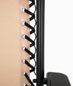 Záhradné ležadlo s držiakom na nápoje, béžové