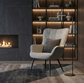 Kreslo Hannah, svetlo šedá tkanina