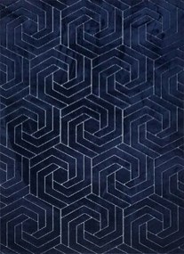 Koberec Zen Garden 2401 NAVY – námornícky modrý s geometrickým vzorom Rozmer: 60x100 cm