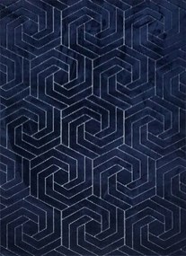 Koberec Zen Garden 2401 NAVY – námornícky modrý s geometrickým vzorom Rozmer: 200x290 cm