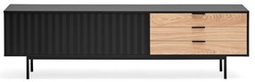 TV stolík v dekore duba v čierno-prírodnej farbe 180x52 cm Sierra – Teulat
