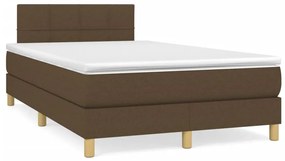Boxspring posteľ s matracom a LED tmavohnedá 120x190 cm látka 3270091