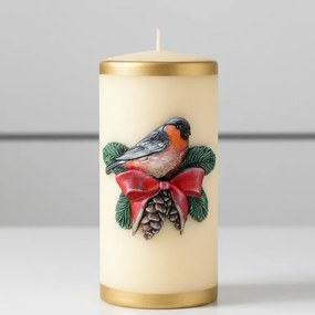 Vianočná sviečka marshmallow 7x17,5 cm krémová