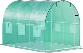Bauerkraft Fóliový skleník 3x2x2 m 6 m² kovový rám UV fólia - zelený