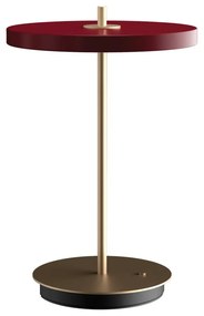 Červená LED stolová lampa so stmievačom s kovovým tienidlom (výška 31 cm) Asteria Move – UMAGE