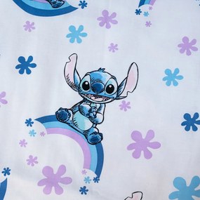 Biela/modrá bavlnená detská obliečka do postieľky 135x100 cm Lilo and Stitch "Rainbow" – Jerry Fabrics