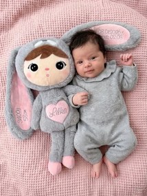 Mojkáčik - Bábika zajačik šedo ružová 50 cm
