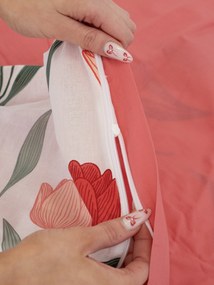 Bavlnené obliečky Renforcé - Kvety tulipánov červené