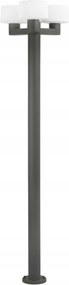 Stĺpiková záhradná lampa Faro Muffin, 3xE27, tmavo šedá, IP44, hliník