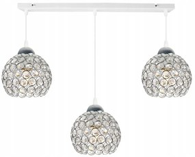 Závesné svietidlo Crystal, 3x strieborné krištáľové tienidlo, (chrómové uchytenie), w