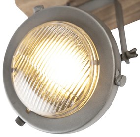 Priemyselný inteligentný reflektor sivý s drevom vrátane 2 WiFi GU10 - Emado