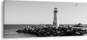 Obraz - Maják na pobreží, Santa Cruz, Kalifornia (120x50 cm)