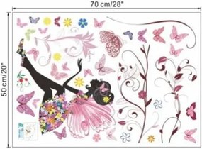 Samolepiaca dekorácia Motýliková víla, 120 x 80 cm