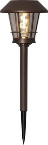Hnedé vonkajšie solárne LED svietidlo Star Trading Fergus, výška 35 cm