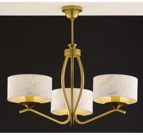 Jupiter 2109 - Luster na tyči KASZMIR 3xE27/15W/230V biela/zlatá/mramorový dekor