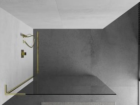 Mexen Kioto L, sprchová zástena Walk-In 80 x 200 cm, 8mm číre sklo, zlatý lesklý profil,800-080-103-50-00