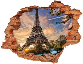 Nálepka 3D diera na stenu Eiffelova veža v paríži nd-c-65117955