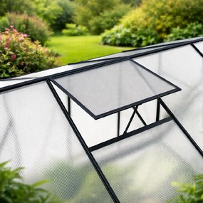 Skleník so základňou BestBerg BBGH-806B / 4,8 m² / 252 × 190 × 194 cm / čierna