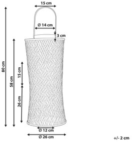 Bambusový lampáš na sviečku 58 cm čierny MACTAN Beliani