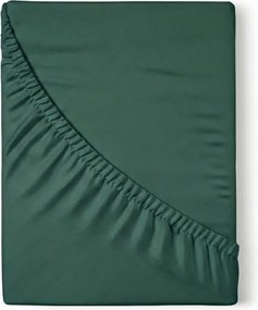 Kvalitex Saténové prestieradlo s gumou tmavozelená, 160 x 200 cm