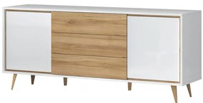 Komoda VidaK23 lakované pacific walnut/crystal white