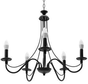 Toolight - Závesné svietidlo 5xE14 60W APP210-3CPR, čierna, OSW-08146