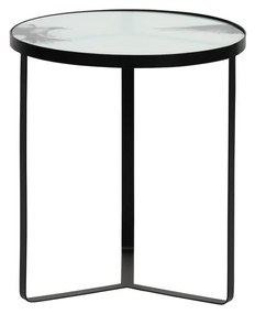 Kovový odkladací stolík so sklenenou doskou BePureHome Fly, ⌀ 45 cm