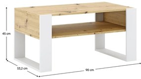 Konferenčný stolík Corosta 1 (dub artisan + biela) . Vlastná spoľahlivá doprava až k Vám domov. 1097157