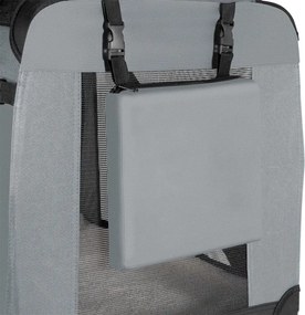 Skladací transportný box pre psov L s miskou a pelíškom, siv